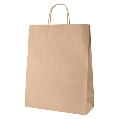 Bolsa de papel kraft con asa rizada Kraft