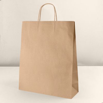 Bolsa de papel kraft con asa rizada