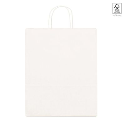 Bolsa de Papel Kraft Blanca con Asa