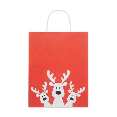 Bolsa de papel mediana navideña