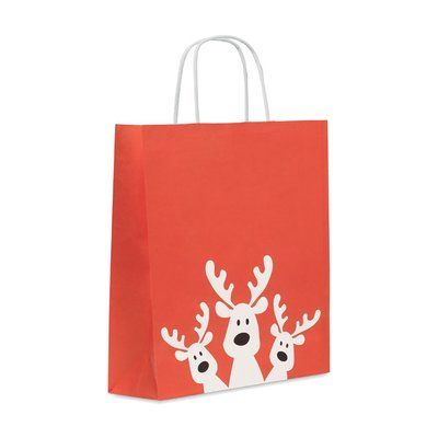 Bolsa de papel mediana navideña