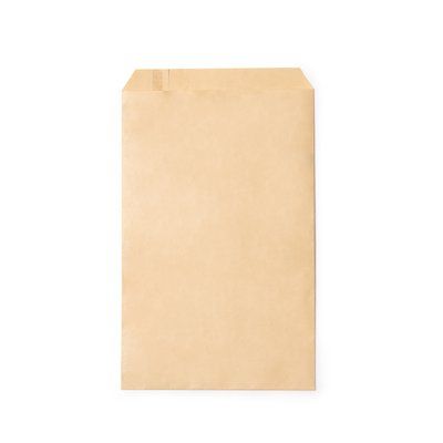 Bolsa de papel mediana con solapa adhesiva Crudo