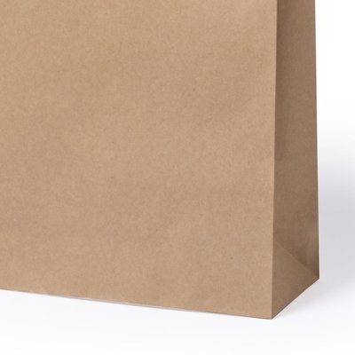 Bolsa de papel reciclable con asas cortas