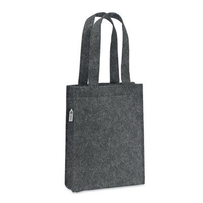 Bolsa pequeña de fieltro de asas cortas Gris Piedra