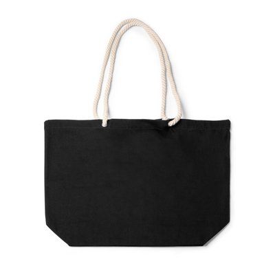 Bolsa de playa 100% algodón de 250g Negro