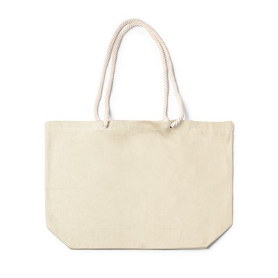 Bolsa de playa algodón con asas largas Crudo