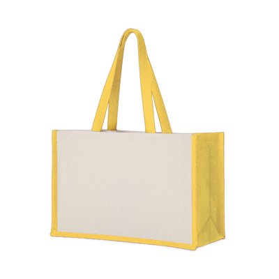 Bolsa de playa ecológica de yute y algodón laminados