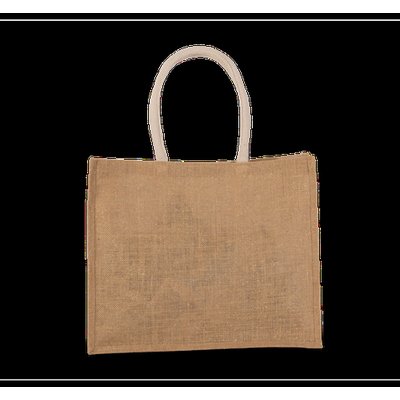 Bolsa de playa yute con asa de algodón Natural / Gold