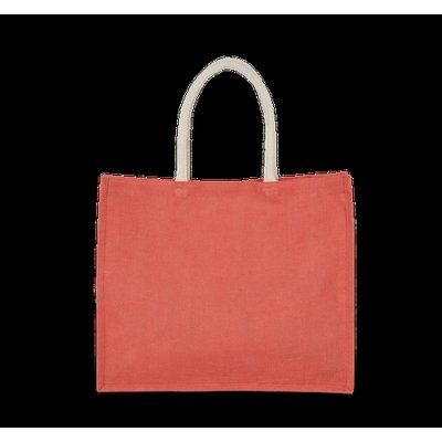 Bolsa de playa yute con asa de algodón True Coral