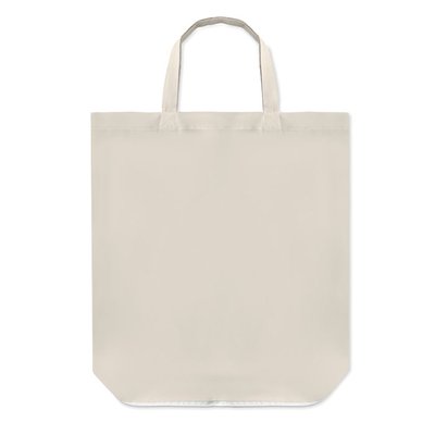 Bolsa plegable de algodón con asas cortas Blanco