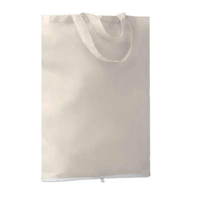 Bolsa plegable de algodón con asas cortas