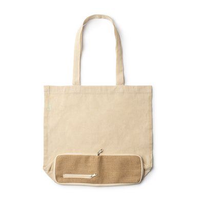 Bolsa plegable algodón y base de yute Crudo