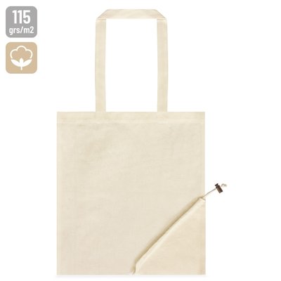 Bolsa Plegable de Algodón Natural con Clip