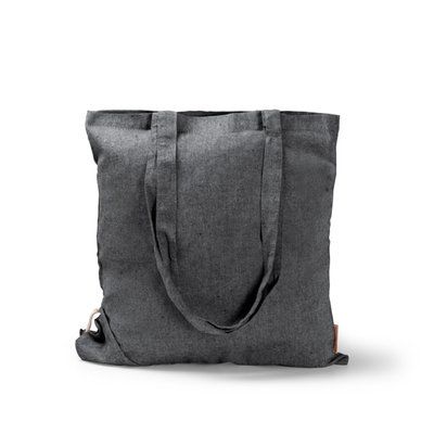 Bolsa plegable de algodón reciclado 120 g/m² Negro