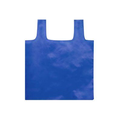 Bolsa plegable de plástico reciclado con cierre de botón Azul