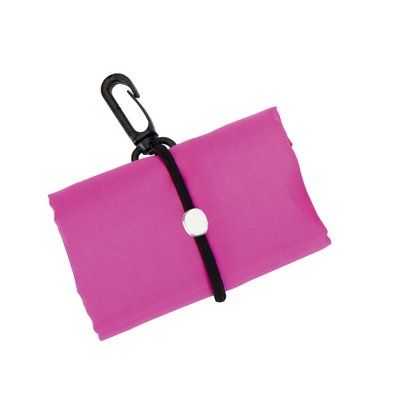 Bolsa plegable de poliester con mosquetón Fucsi