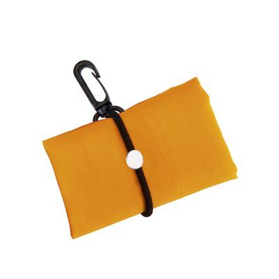 Bolsa plegable de poliester con mosquetón Naranja
