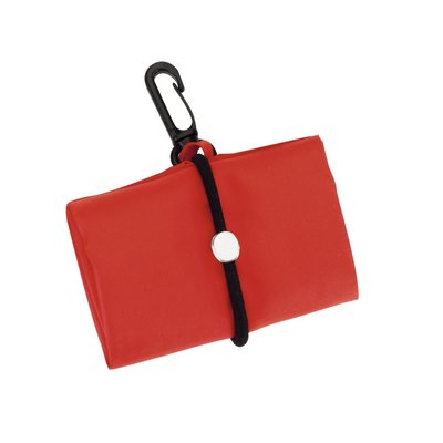 Bolsa plegable de poliester con mosquetón Rojo