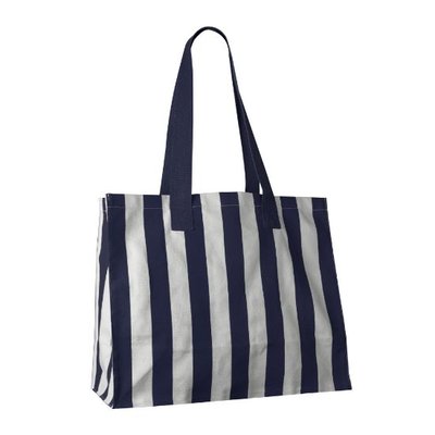 Bolsa a rayas de algodón reciclado Azul
