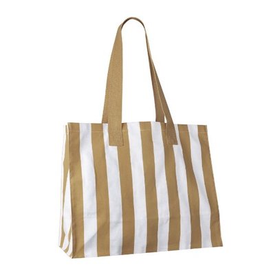 Bolsa a rayas de algodón reciclado Beige