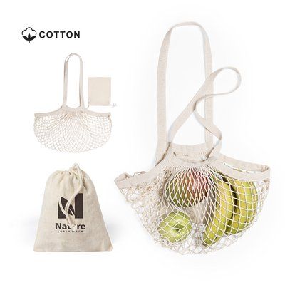 Bolsa de redecilla plegable en algodón para frutas o compra