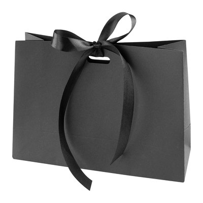 Bolsa Regalo en Cartón Kraft con Cinta Negro