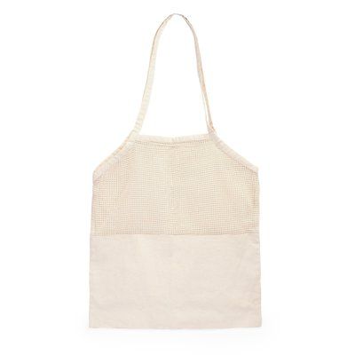 Bolsa de rejilla y algodón natural Crudo