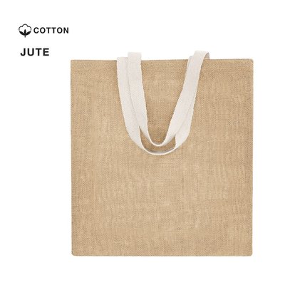 Bolsa resistente de tela ecológica de yute y asas verdes