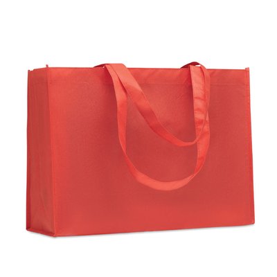 Bolsa RPET 80g con Fuelle y Asas Largas Rojo