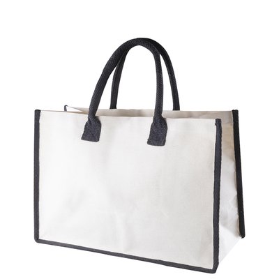 Bolsa shopper de algodón canvas Negro