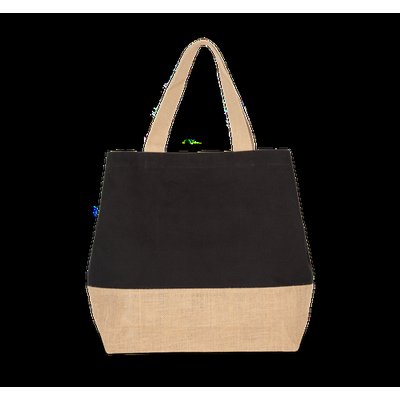 Bolsa shopper con cierre de presión Black / Natural