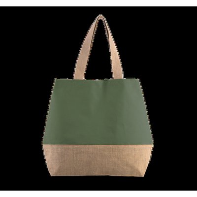 Bolsa shopper con cierre de presión Dusty Light Green / Natural