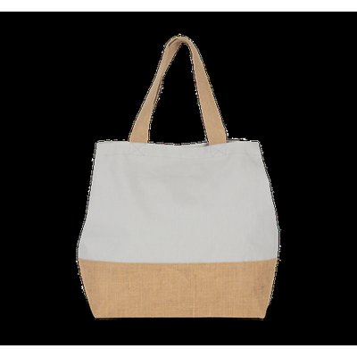 Bolsa shopper con cierre de presión Snow Grey / Natural