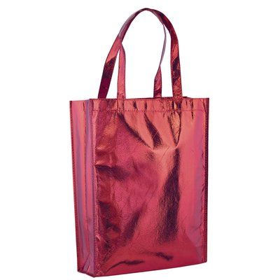 Bolsa de tela non-woven laminado con acabado metalizado Roj