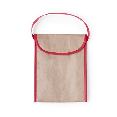 Bolsa térmica de papel resistente reciclable con detalles en color Roj