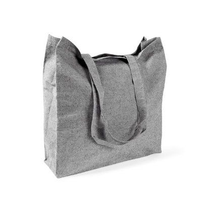 Bolsa tote de algodón y poliéster Negro