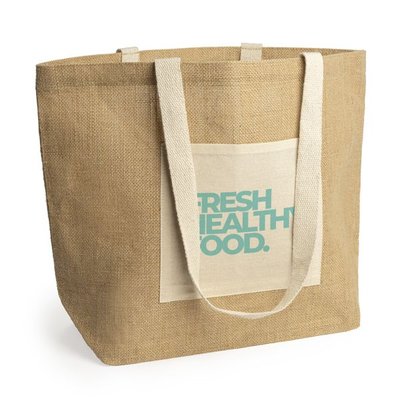 Bolsa de yute laminado con bolsillo