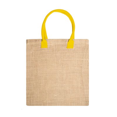 Bolsa de yute natural con asas reforzadas Amarillo