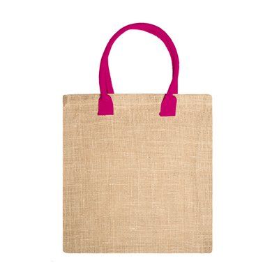 Bolsa de yute natural con asas reforzadas Fucsia Talla Única Adulto