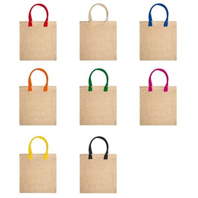 Bolsa de yute natural con asas reforzadas