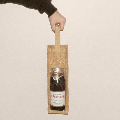 Bolsa de Yute para Vino con Ventana