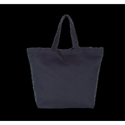 Bolsas de compras de algodón con fuelle Navy Blue M