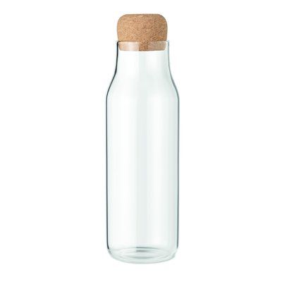 Botella 1L Vidrio Tapón Corcho Transparente