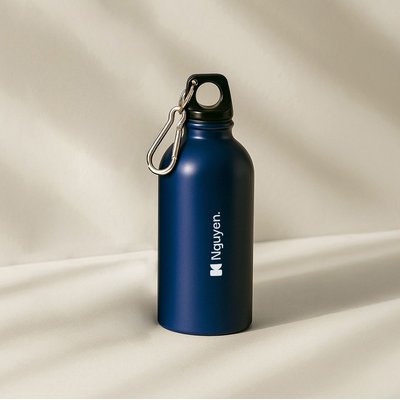 Botella 500 ml acero reciclado con mosquetón