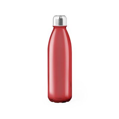 Botella 650ml Cristal y Tapón Inox Rojo