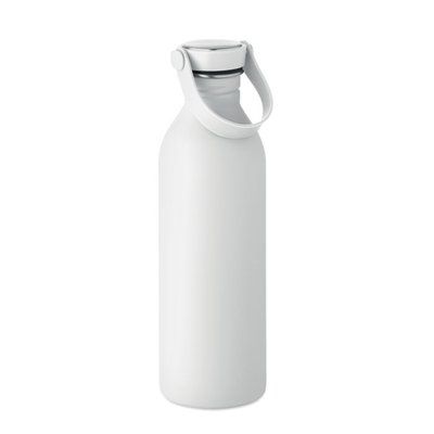 Botella de acero inoxidable acabado caucho 500 ml Blanco