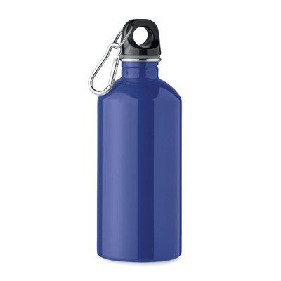 Botella acero reciclado 500 ml con mosquetón Azul