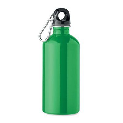 Botella acero reciclado 500 ml con mosquetón Verde