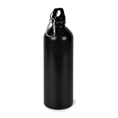 Botella de acero reciclado con mosquetón 750 ml Negro