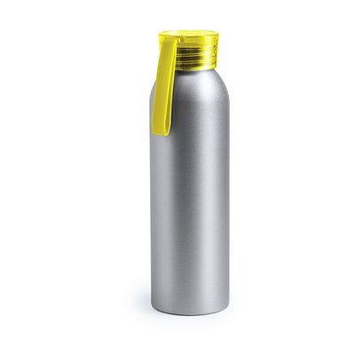 Botella de agua con acabado plateado de aluminio 650 ml Amarillo